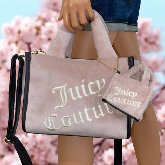 Juicy Couture Better Together Pink Mini Tote Bag w/ Matching Purse Hang Charm - Picture 4 of 11